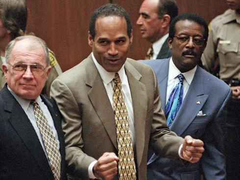 O.J. Simpson celebrates "Not Guilty" verdict following criminal trial. Photo retrieved from usatoday.com on December 17, 2014.